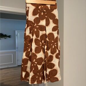 Rafaella Brown and Cream Floral Skirt